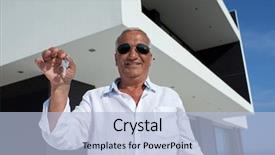  Presentation with villa - Beautiful PPT layouts featuring senior man in front of luxury modern home villa backdrop and a light blue colored foreground