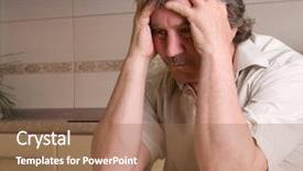  Presentation with grief - Theme with senior man in grief background and a coral colored foreground