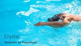  Presentation with retirement - Colorful presentation theme enhanced with senior-man-in-his-home backdrop and a cyan colored foreground