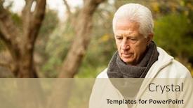  Presentation with park - Slide deck enhanced with senior-man-in-the-park background and a  colored foreground