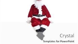  Presentation with space suit - Slide deck having senior-man-in-traditional-santa background and a white colored foreground
