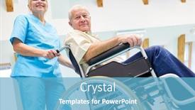  Presentation with wheelchair - Slides enhanced with senior-man-in-wheelchair-being background and a teal colored foreground