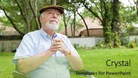  Presentation with wheelchair - Slides with senior man in wheelchair praying background and a yellow colored foreground