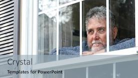  Presentation with diney inside out - Colorful presentation theme enhanced with senior-man-inside-looking-out backdrop and a light blue colored foreground