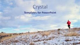  Presentation with rocky mountains - Amazing theme having senior-man-is-jogging backdrop and a sky blue colored foreground