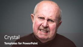  Presentation with social isolation - Presentation design consisting of senior-man-lonely-at-home background and a tawny brown colored foreground