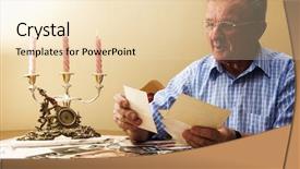  Presentation with old man and music - Colorful theme enhanced with senior man looking at old backdrop and a lemonade colored foreground