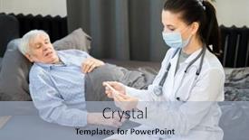  Presentation with body temperature - Beautiful PPT layouts featuring senior-man-lying-on-couch backdrop and a light blue colored foreground