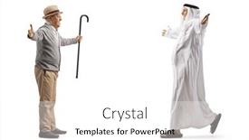 Presentation with muslim - Theme featuring senior-man-meeting-an-arab background and a white colored foreground