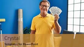  Presentation with new home - Theme featuring senior-man-moving background and a gold colored foreground