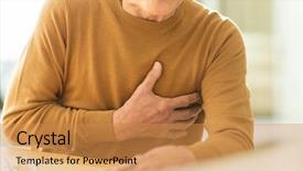  Presentation with health hope healing - Audience pleasing PPT theme consisting of senior man of poor health backdrop and a gold colored foreground