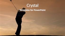  Presentation with golf player playing - Beautiful slides featuring senior man playing golf - pictured backdrop and a tawny brown colored foreground