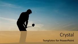  Presentation with retirement golf - Amazing theme having senior man playing golf - pictured backdrop and a yellow colored foreground