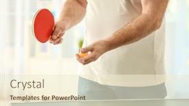  Presentation with table tennis - Colorful theme enhanced with senior man playing table tennis indoors backdrop and a cream colored foreground