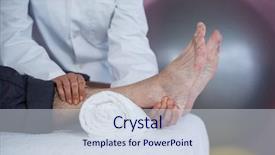  Presentation with foot massage - Cool new theme with senior man receiving foot massage backdrop and a sky blue colored foreground