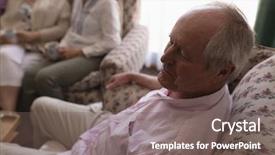  Presentation with senior living - Presentation theme having senior man relaxing in living background and a  colored foreground