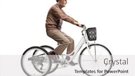  Presentation with background - Presentation having senior-man-riding-a-tricycle background and a light gray colored foreground