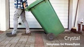  Presentation with garbage - Slides with senior-man-rolling-garbage background and a gray colored foreground