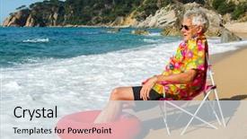  Presentation with summer - Theme having threads - weave pattern of thread background and a coral colored foreground