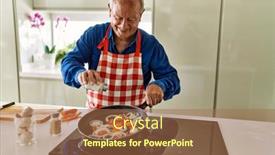  Presentation with gold man smile - Slide set featuring senior-man-smiling-confident-pouring background and a coral colored foreground