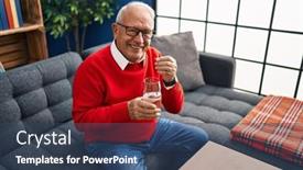  Presentation with confident - Slide set featuring senior-man-smiling-confident-taking background and a  colored foreground