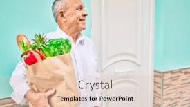  Presentation with food city - Audience pleasing presentation consisting of senior-man-smiling-happy-holding backdrop and a lemonade colored foreground