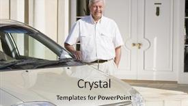  Presentation with lonely man new zealand tourists - Colorful slide deck enhanced with senior man standing next backdrop and a light gray colored foreground