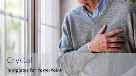  Presentation with chest pain - Cool new PPT theme with senior-man-suffering-from-chest backdrop and a light gray colored foreground