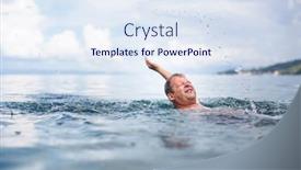  Presentation with senior care - Colorful presentation theme enhanced with senior-man-swimming backdrop and a sky blue colored foreground