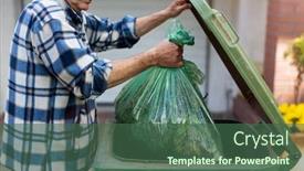  Presentation with garbage - Slides featuring senior-man-taking-out-garbage background and a ocean colored foreground