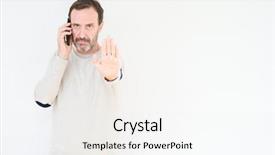  Presentation with smartphone - Beautiful slides featuring senior man talking on smartphone backdrop and a  colored foreground