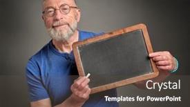  Presentation with mentor - Slide set enhanced with senior-man-teacher-mentor background and a dark gray colored foreground