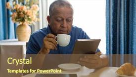  Presentation with man relaxing on massage table - Cool new presentation with while having drink in nursing backdrop and a tawny brown colored foreground