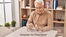  Presentation with antigen test - Slide set with senior-man-using-laptop-doing background and a soft green colored foreground