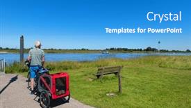  Presentation with dutch - PPT theme consisting of senior-man-waiting background and a teal colored foreground