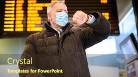  Presentation with covid - Amazing presentation having senior-man-wearing-a-protective backdrop and a tawny brown colored foreground