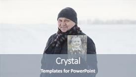  Presentation with wearing swimming goggles and cap - Amazing presentation design having senior man wearing knit cap backdrop and a gray colored foreground