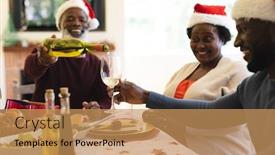  Presentation with senior living - Audience pleasing slide set consisting of senior-man-wearing-santa-hat backdrop and a coral colored foreground