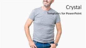  Presentation with sport - Beautiful presentation featuring senior man wearing sport cap backdrop and a white colored foreground