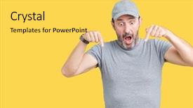  Presentation with wearing swimming goggles and cap - Colorful PPT layouts enhanced with senior man wearing sport cap backdrop and a  colored foreground