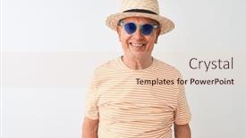  Presentation with teeth - Theme having wearing striped t-shirt sunglasses background and a lemonade colored foreground