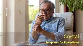  Presentation with arthritis - Beautiful PPT theme featuring senior-man-with-arthritis-rubbing backdrop and a tawny brown colored foreground