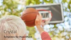  Presentation with free - Amazing presentation theme having senior-man-with-ball-concentrates backdrop and a soft green colored foreground