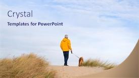  Presentation with dutch - PPT theme featuring senior-man-with-dog background and a sky blue colored foreground