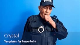  Presentation with senior care - Presentation design featuring senior-man-with-grey-hair background and a ocean colored foreground