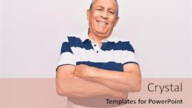  Presentation with hair - Slide deck enhanced with senior-man-with-grey-hair background and a coral colored foreground