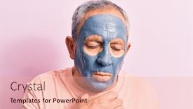  Presentation with senior care - Slide set featuring senior-man-with-grey-hair background and a lemonade colored foreground