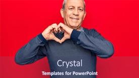  Presentation with polo - Slide deck with senior-man-with-grey-hair background and a ocean colored foreground