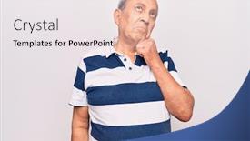  Presentation with polo - Presentation having senior-man-with-grey-hair background and a white colored foreground