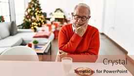  Presentation with cookies christmas - Theme featuring senior-man-with-grey-hair background and a coral colored foreground